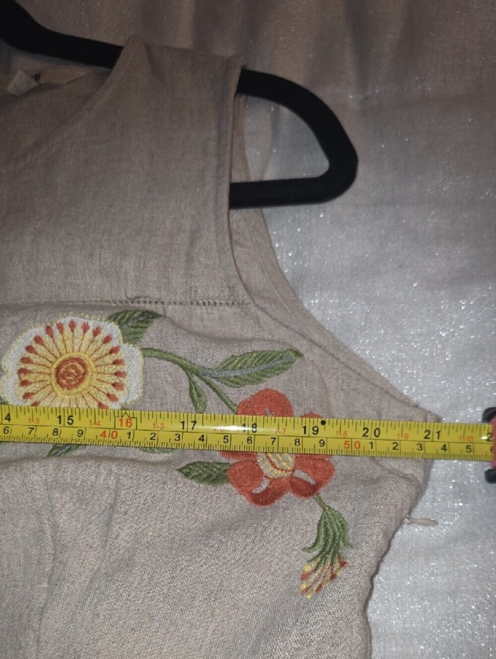 AND Natural Dress Cream Midi Dress with Floral Embroidery Size 14 - Picture 12 of 16